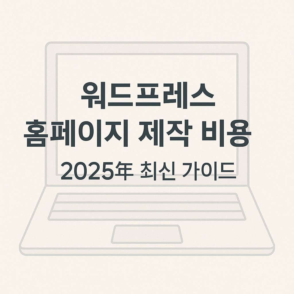 워드프레스 홈페이지 제작 비용